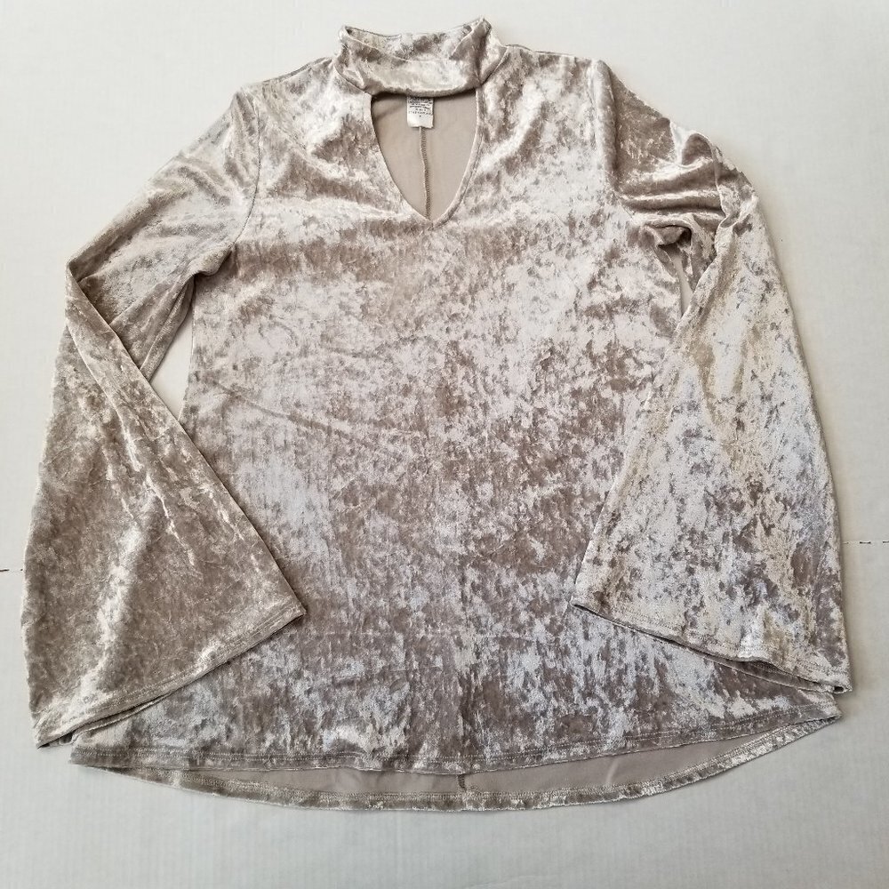 Camille & Co Small Taupe Top Shimmer Velvet
